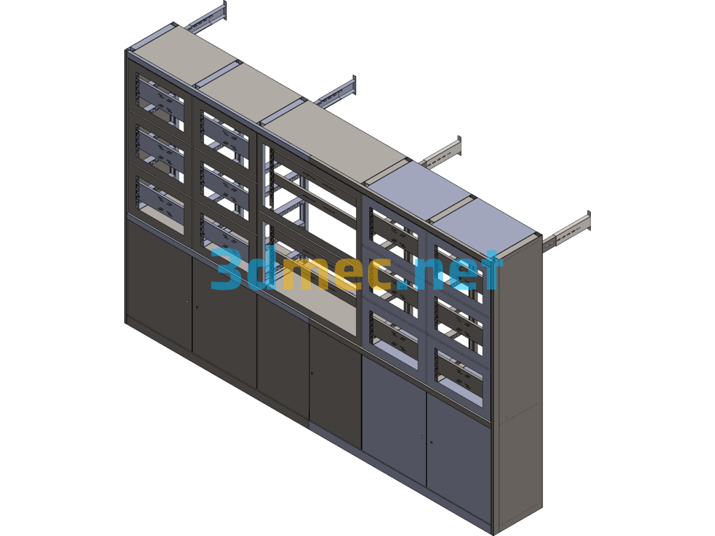 Mask Type Electric Wall (Sheet Metal Made TV Wall) - 3D Model SolidWorks Free Download