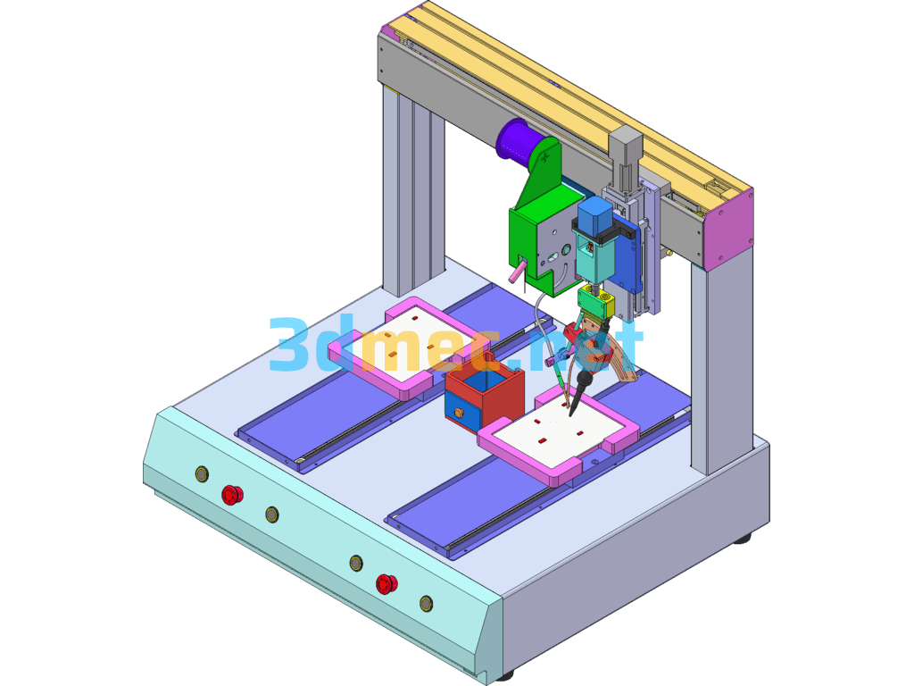 Dual-Station Automatic Soldering Machine (Mass Production Drawings, 3D Details Are Very Detailed) - 3D Model SolidWorks Free Download