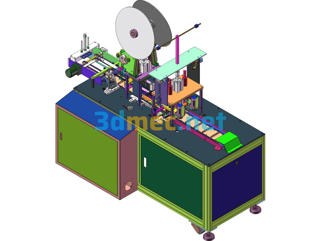 Inner Ear Edge Welding Machine (3D Source File + 2D + BOM) Flat Mask Ultrasonic Welding Inner Ear Strap Machine - 3D Model SolidWorks Free Download