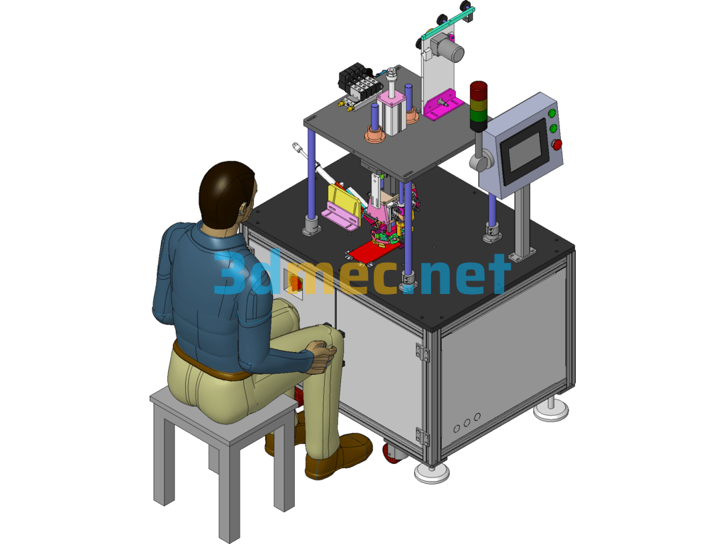 Semi-Automatic Mask Machine 3D+ Engineering Drawing Sw2016 - 3D Model SolidWorks Free Download