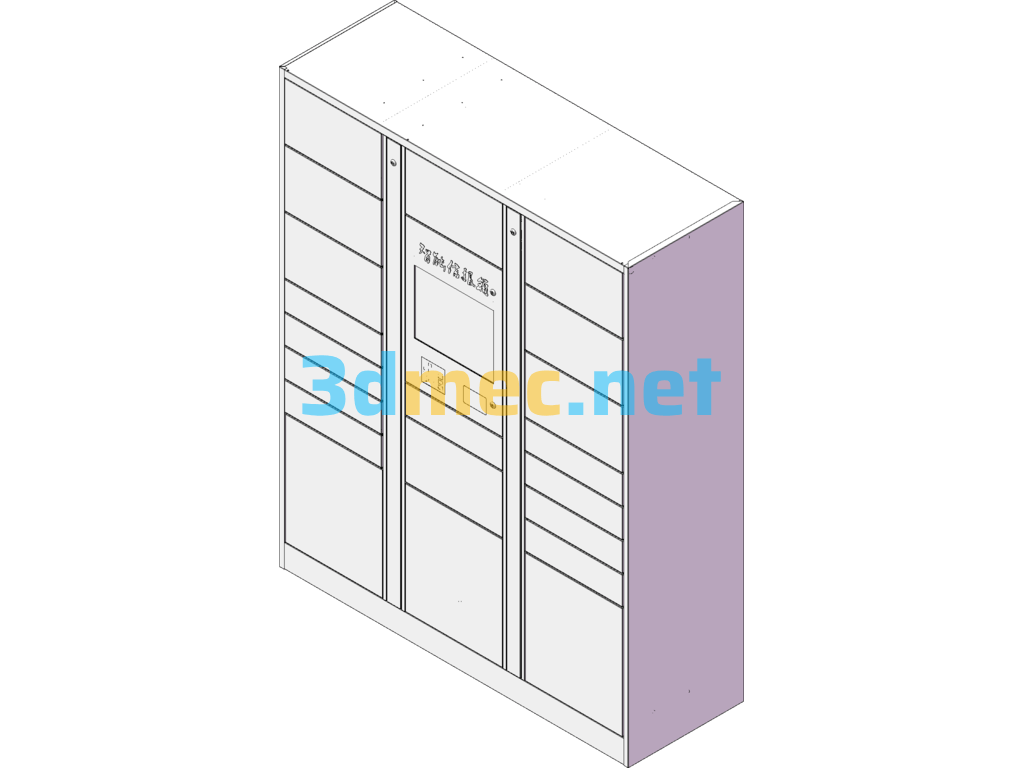 Postal Intelligent Mailbox (Express Delivery Cabinet) - 3D Model SolidWorks Free Download