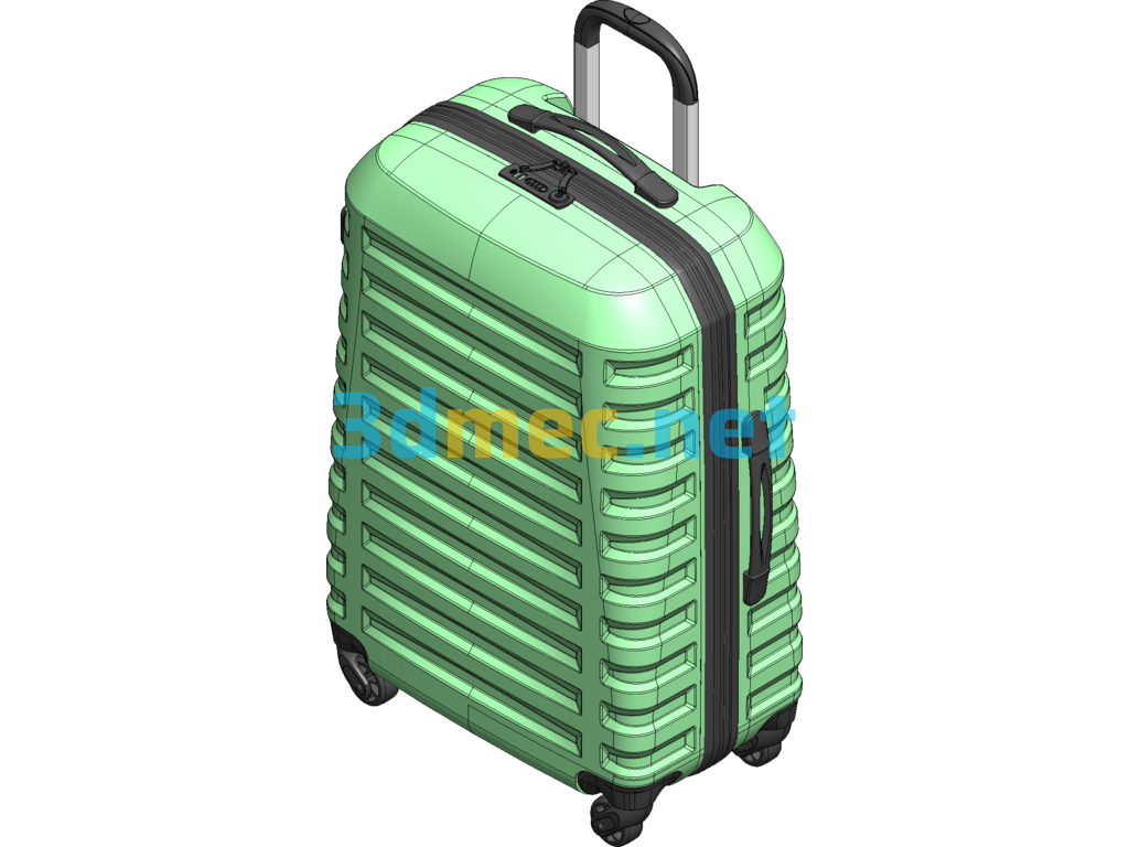 24 Inch Trolley Case - 3D Model SolidWorks Free Download