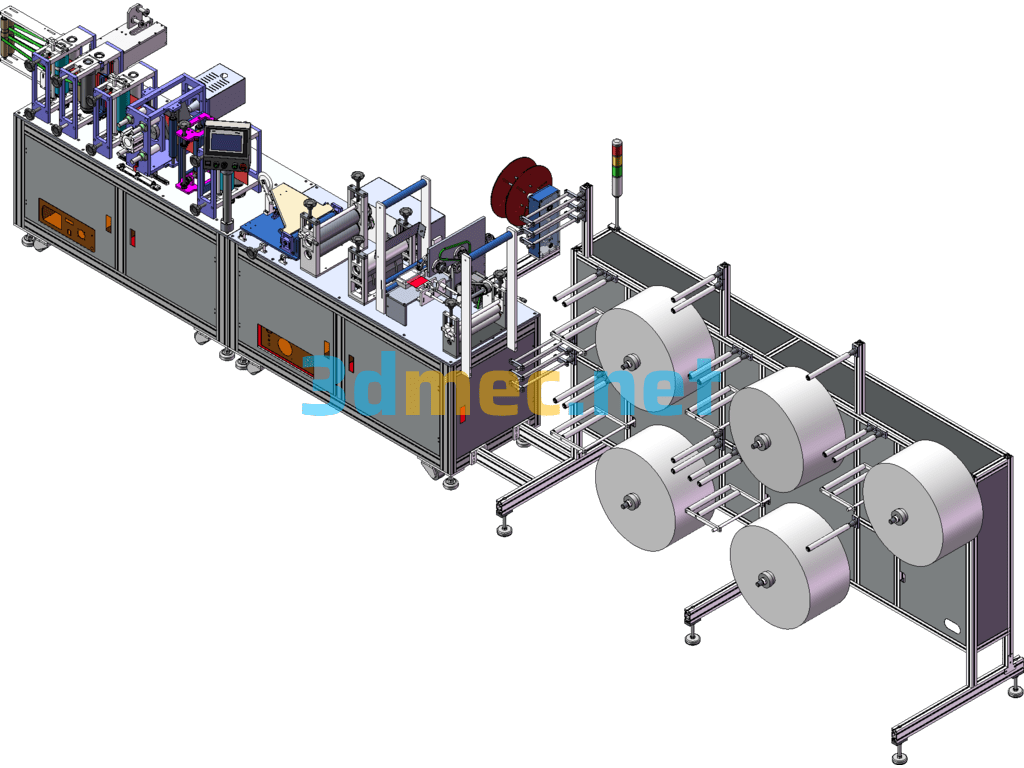 Fully Automatic KN95 Mask Sheeting Machine-Including Engineering Drawings-SolidWorks Source Files - 3D Model SolidWorks Free Download