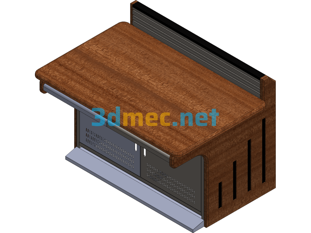 Luxury Steel And Wood Combined Operating Table - 3D Model SolidWorks Free Download