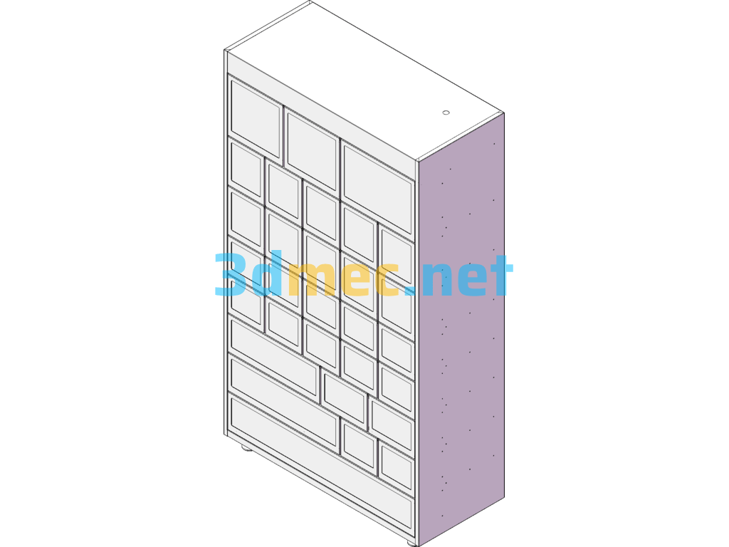 30-Door Lattice Cabinet - 3D Model SolidWorks Free Download