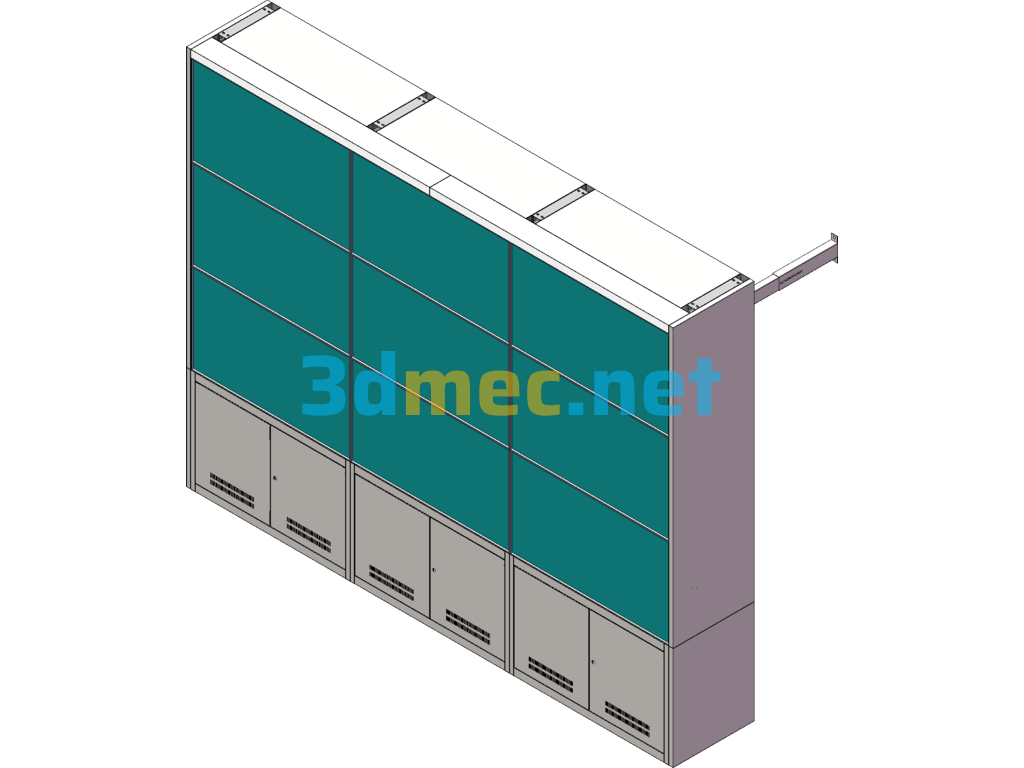 Splicing TV Wall - 3D Model SolidWorks Free Download