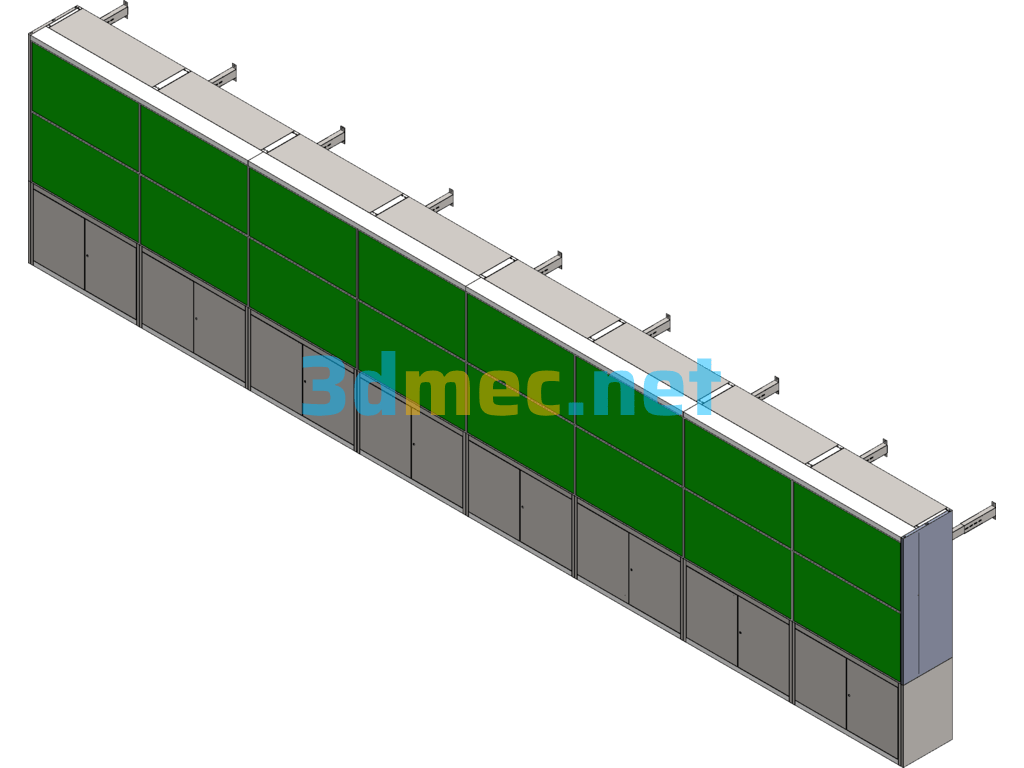 2.35m 2*8 TV Wall - 3D Model SolidWorks Free Download