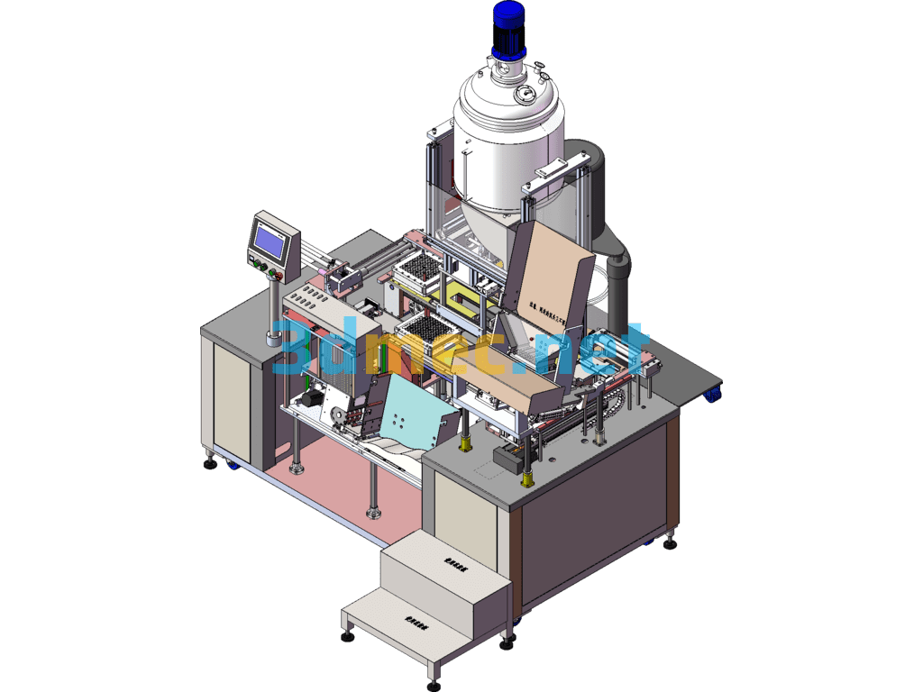 Fully Automatic Tube Loading, Gluing And Tube Collecting Machine - Original Design - 3D Model SolidWorks Free Download