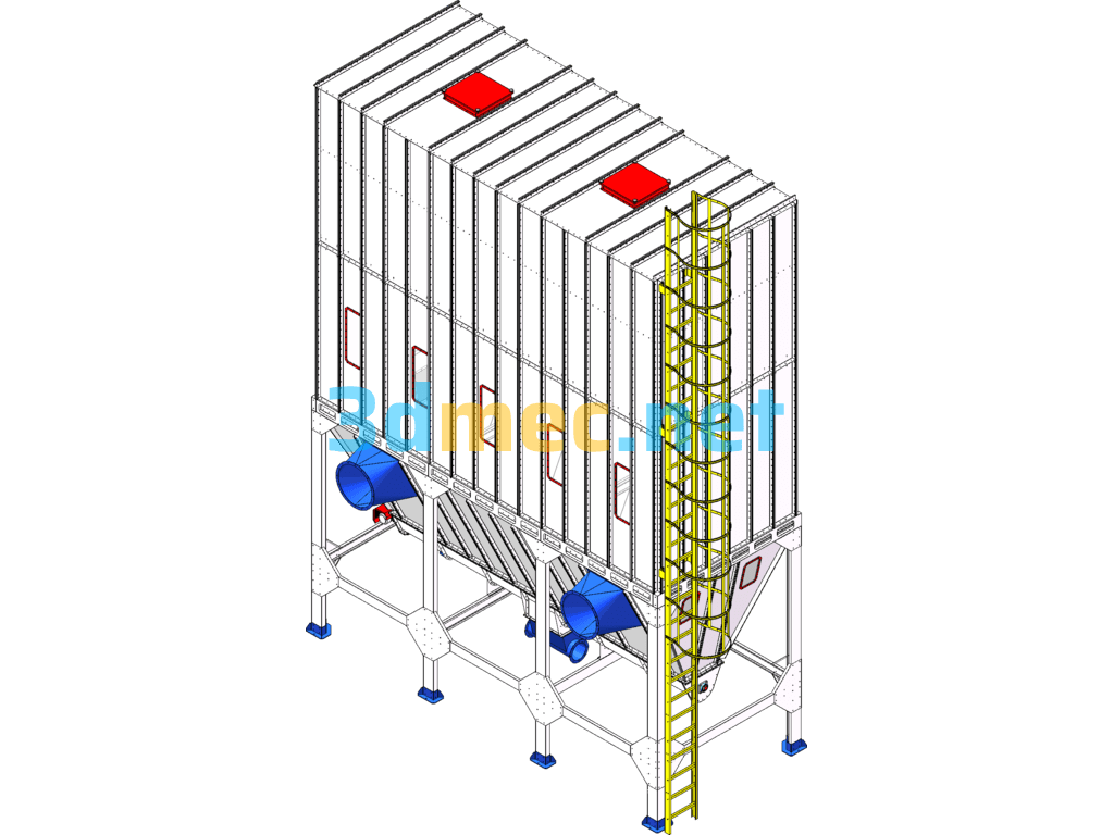 Wood Sheet Metal Assembly Dust Collector - Single Shaft - 3D Model SolidWorks Free Download