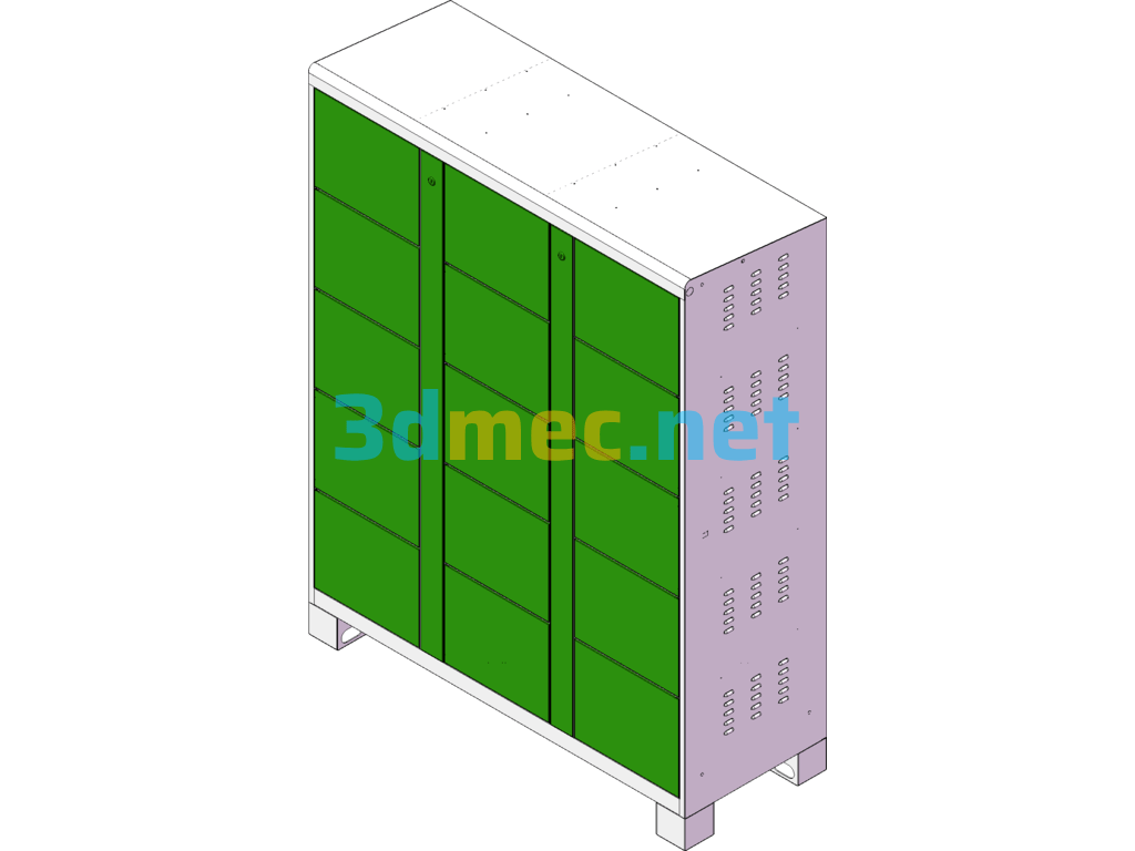 Smart Battery Replacement Cabinet, Charging Cabinet - 3D Model SolidWorks Free Download