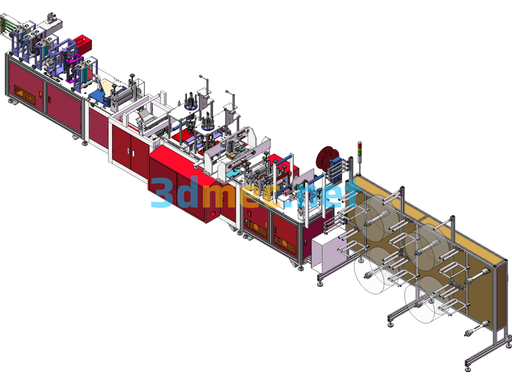 Corrected Error-Free N95 Mask Machine Drawing Fully Automatic Mask Machine - 3D Model SolidWorks Free Download