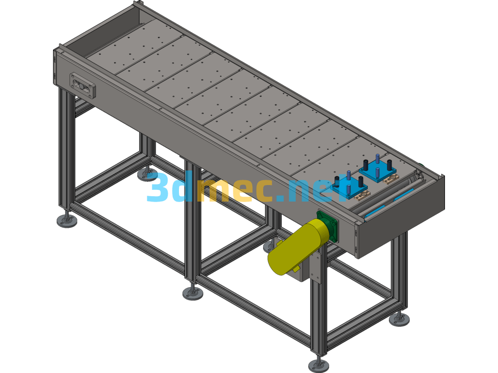 Chain Belt Fixture Conveyor Line - 3D Model Exported Free Download