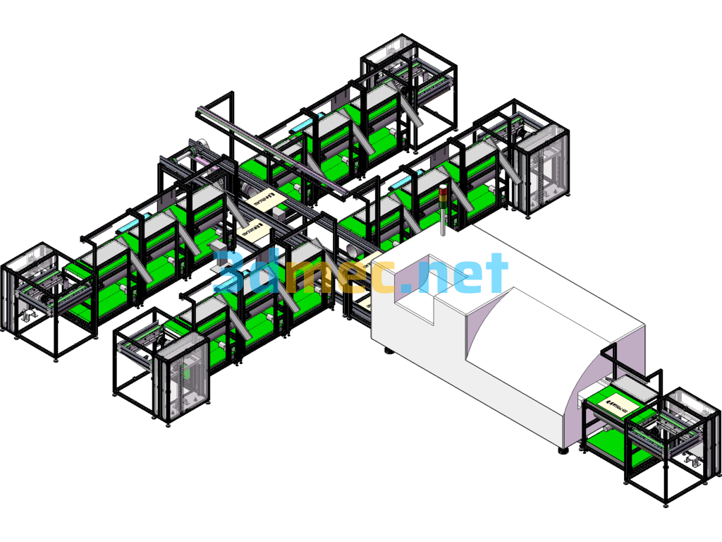 Selective Soldering Production Line - 3D Model SolidWorks Free Download