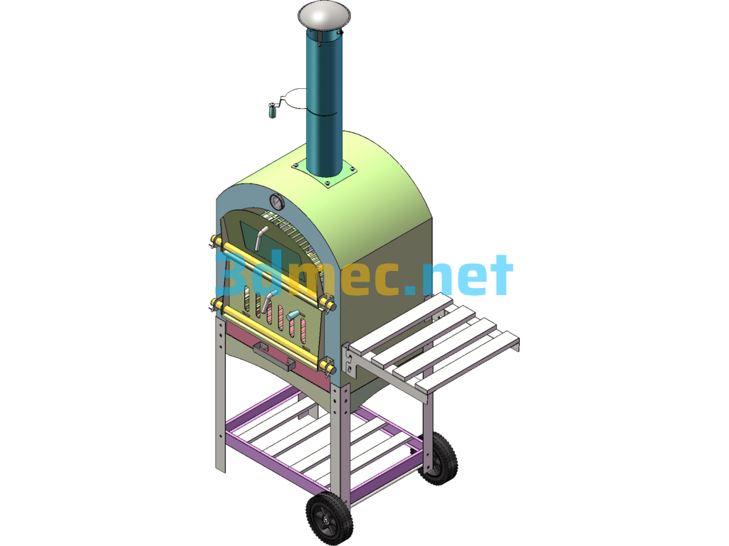 BBQ Oven-Pizza Oven - 3D Model SolidWorks Free Download