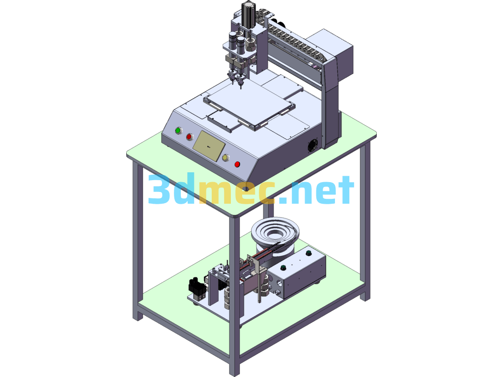 Desktop Heat Sink Screw Locking Machine - 3D Model SolidWorks Free Download