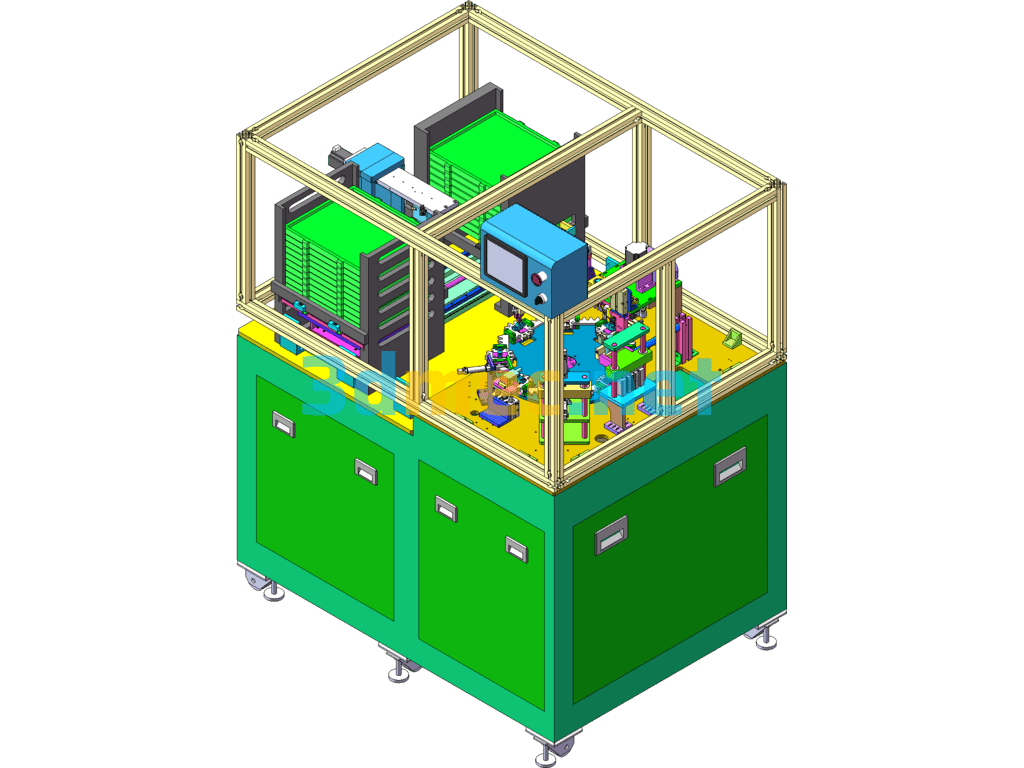 Y Capacitor Set Magnetic Ring Dispensing Machine - 3D Model SolidWorks Free Download