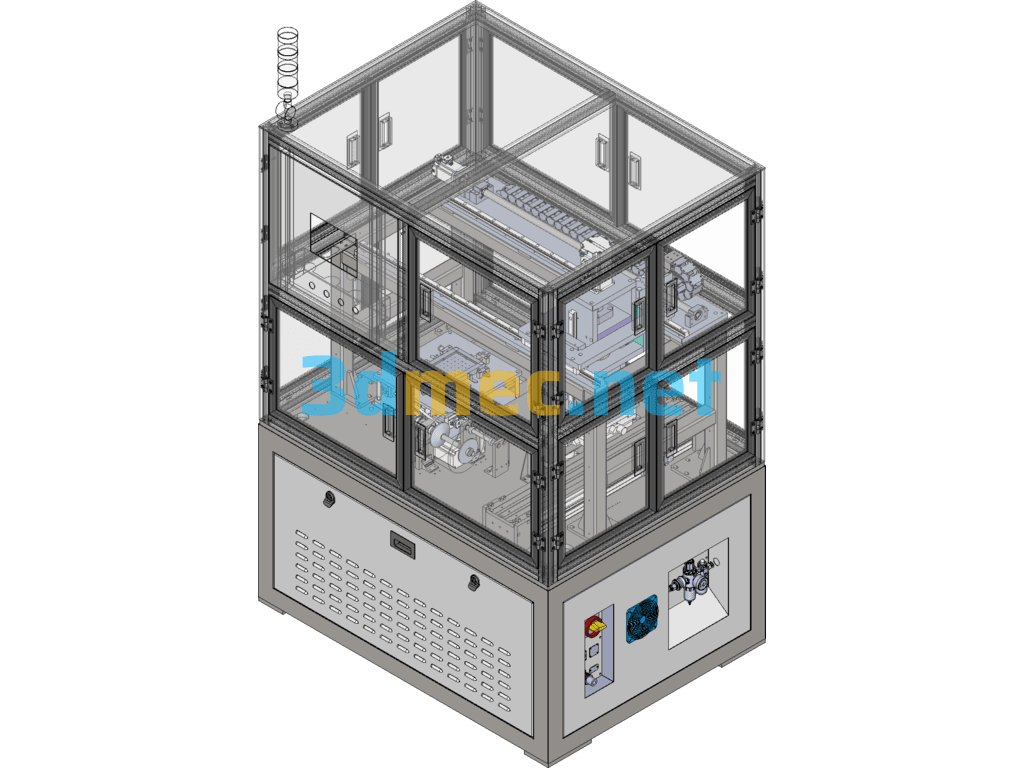 One Drag Four Pad Printing Machine - 3D Model SolidWorks Free Download