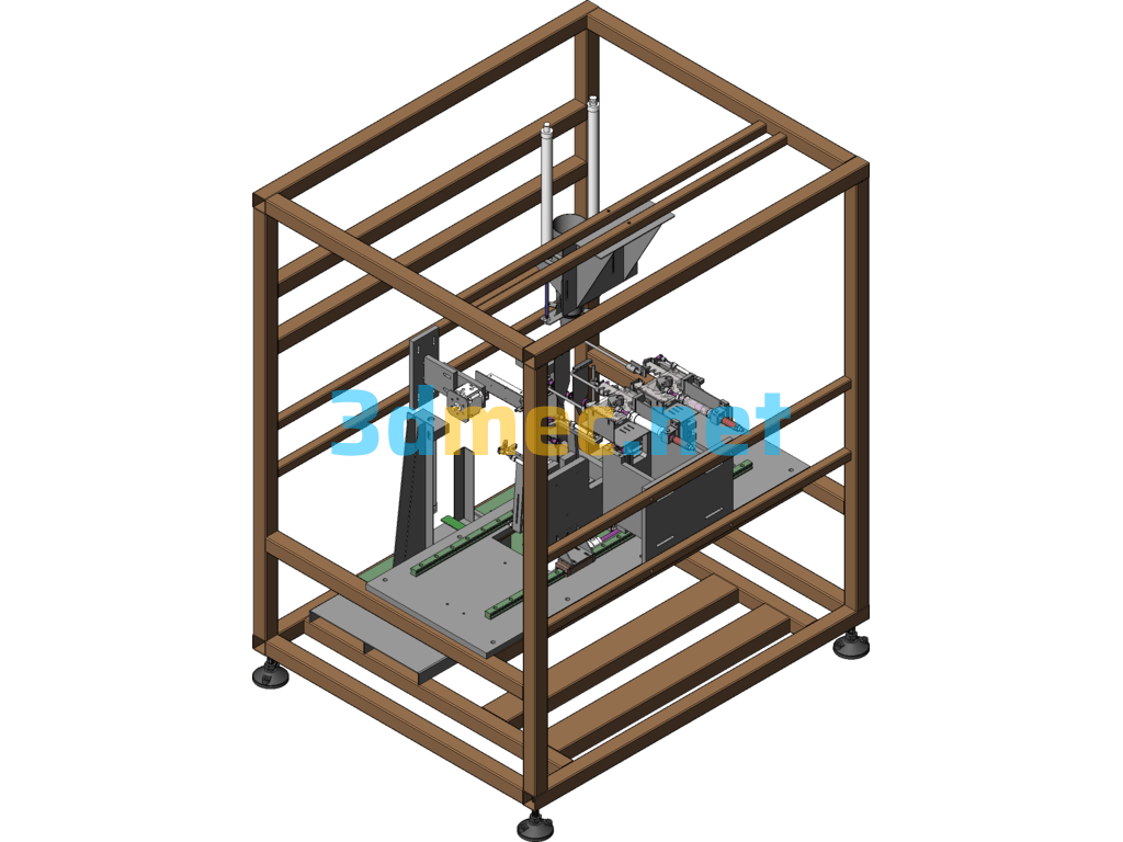 Three-Station Fully Automatic Bag Feeding Machine - 3D Model SolidWorks Free Download