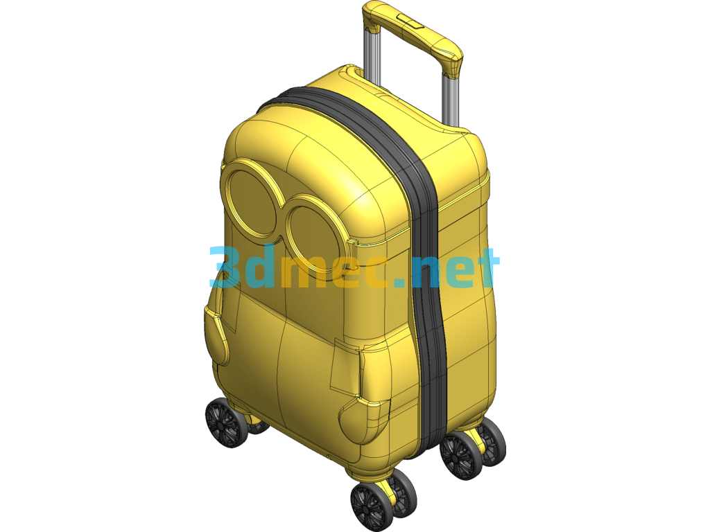 Minions Trolley Case - 3D Model SolidWorks Free Download