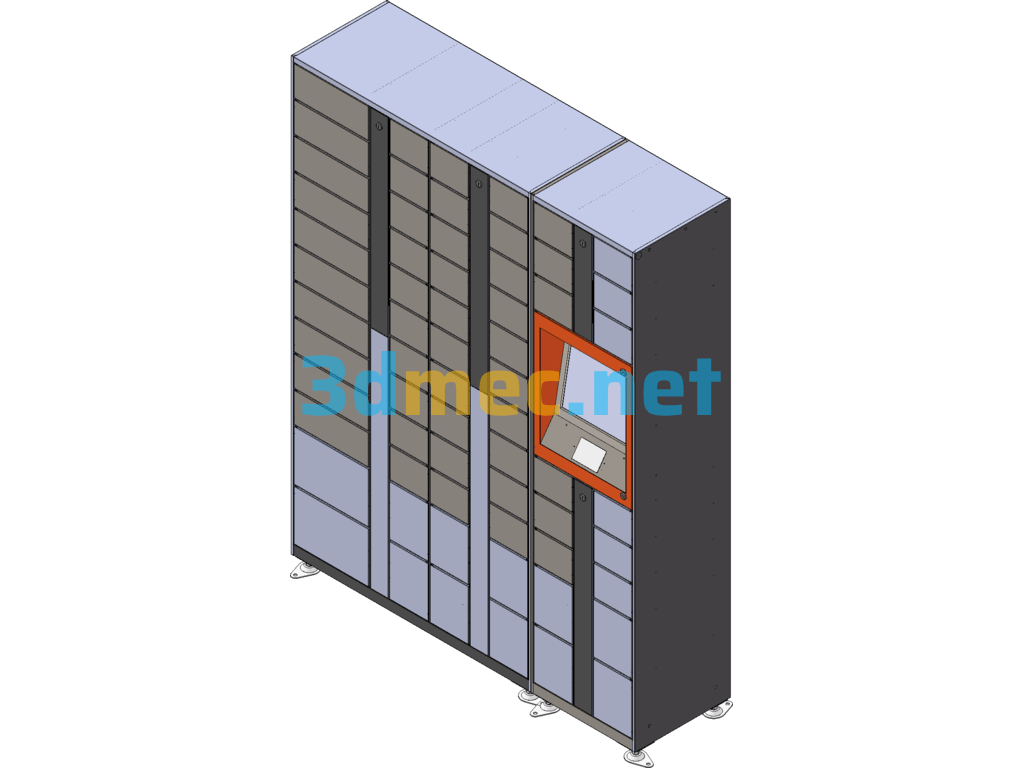 Smart Locker (Main And Auxiliary Combination Type) - 3D Model SolidWorks Free Download