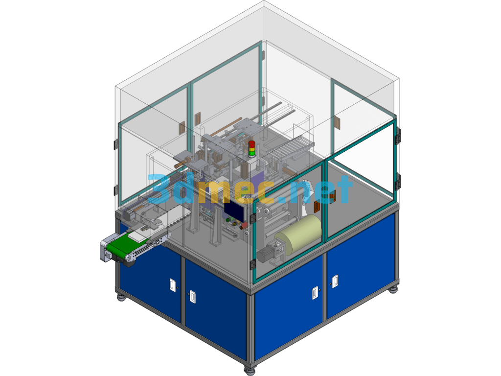 Keyboard Heat Shrink Film Packaging Vertical Feeding Equipment - 3D Model SolidWorks Free Download