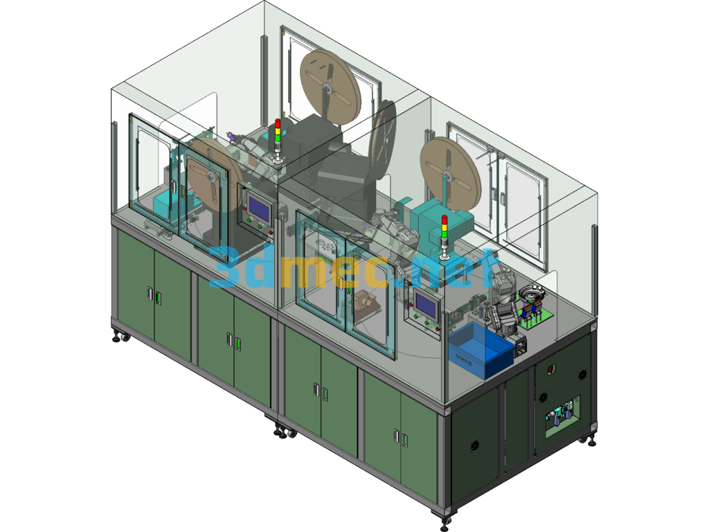 Wire Processing Equipment (Wire Stripping, Copper Sleeve Plug Assembly Machine) - 3D Model SolidWorks Free Download