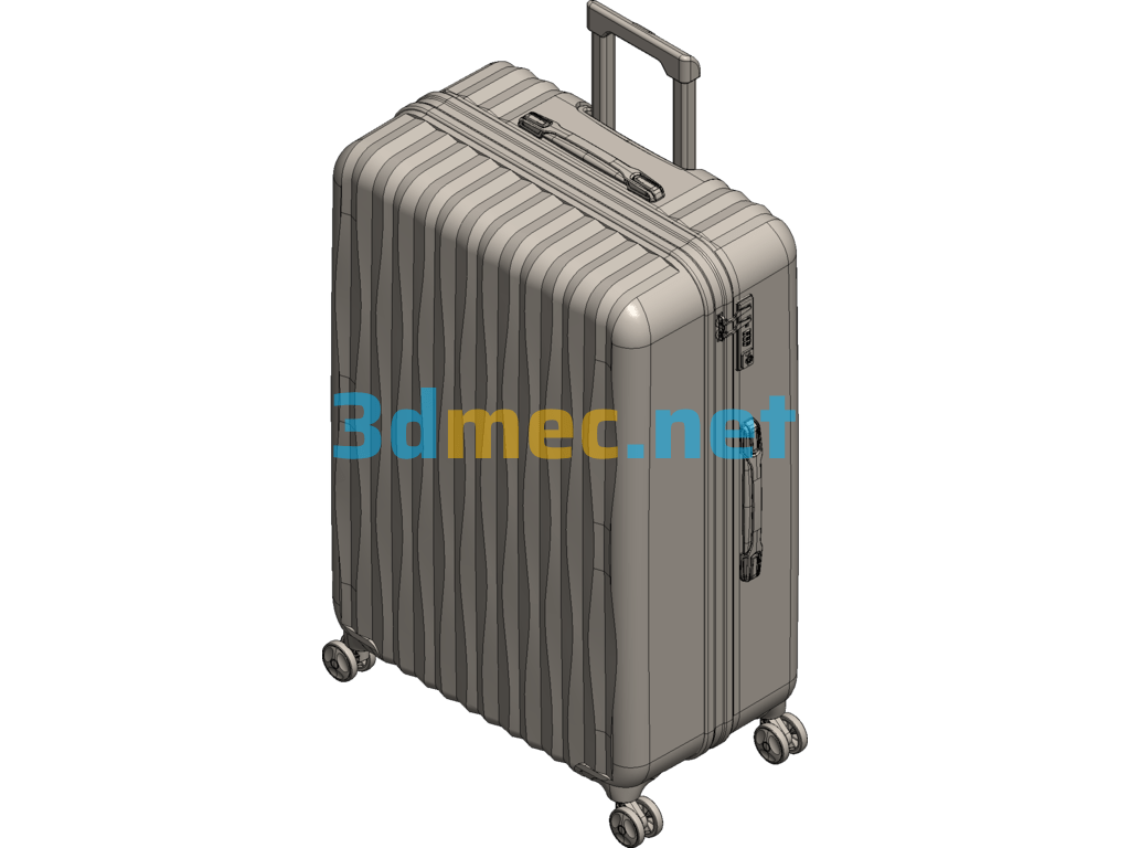 Wave Pattern Luggage - 3D Model SolidWorks Free Download