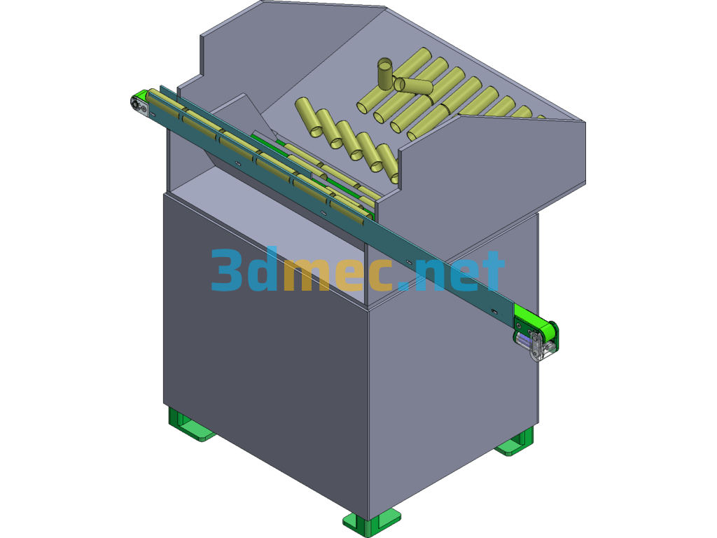 Round Rod Processing Machine Step-By-Step Feeding Machine - 3D Model SolidWorks Free Download