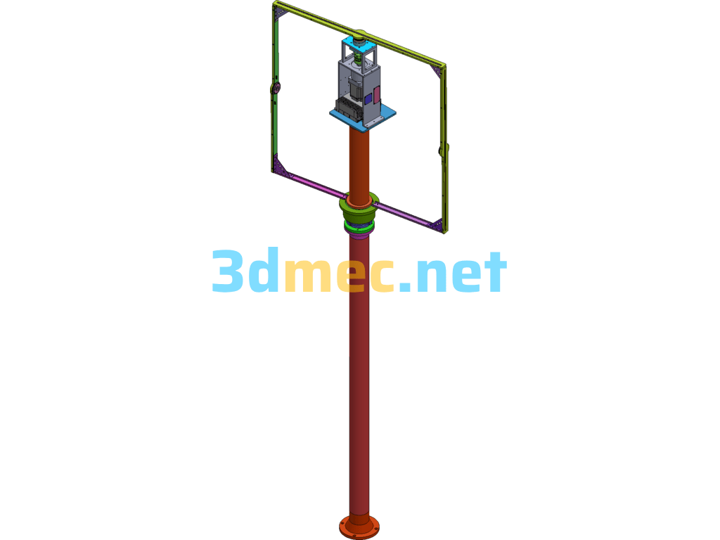 3D Holographic Fan Horizontally Rotating LED Display - 3D Model SolidWorks Free Download