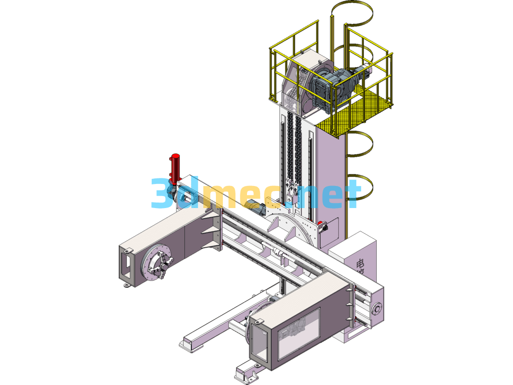 Vertical Welding Flip Positioner - 3D Model SolidWorks ProE Free Download