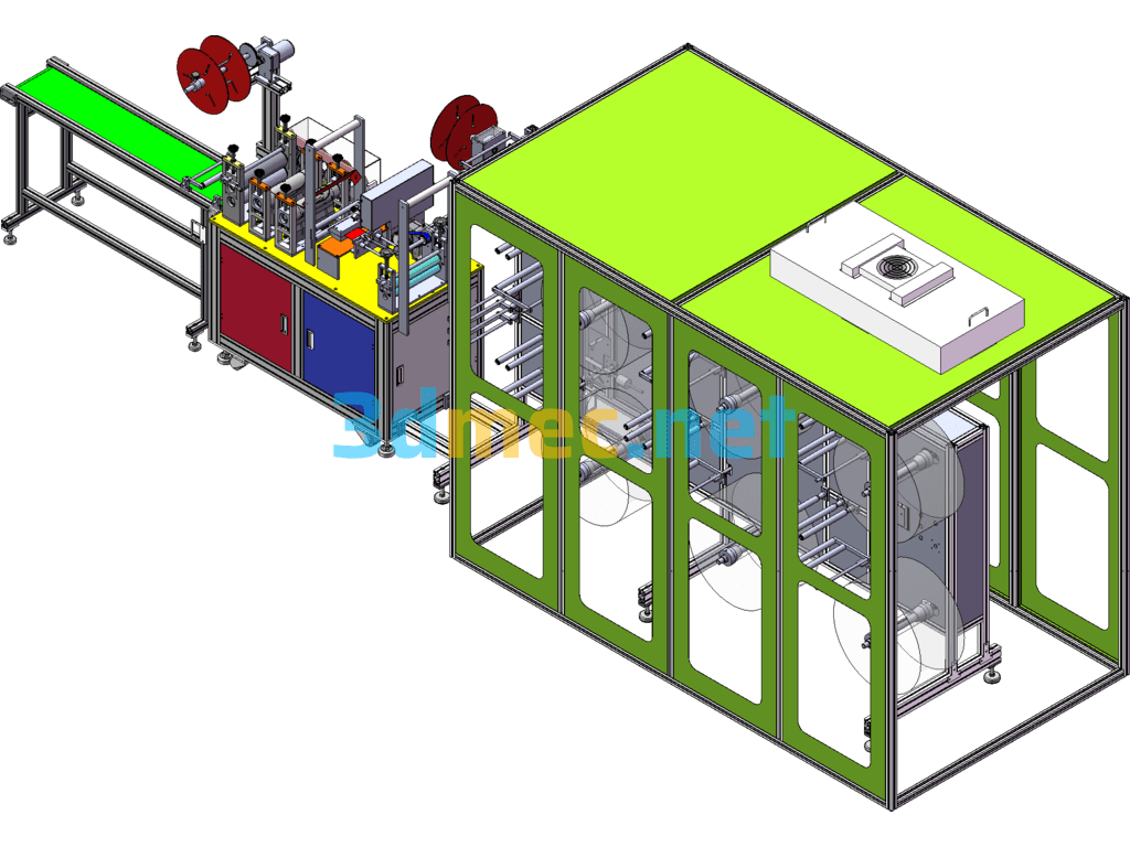 N95 Horizontal Film Output With Built-In Nose Bridge Film Cutting Machine - 3D Model SolidWorks AutoCAD-ZWCAD Free Download