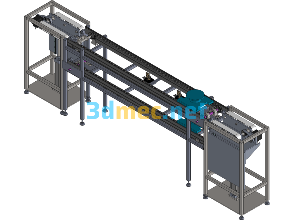 Automatic Lifting Double Speed Chain Conveyor - 3D Model SolidWorks Free Download