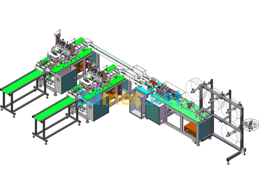 Original Picture Revised Version Of One-To-Two Flat Mask Second Generation Machine - 3D Model SolidWorks Free Download