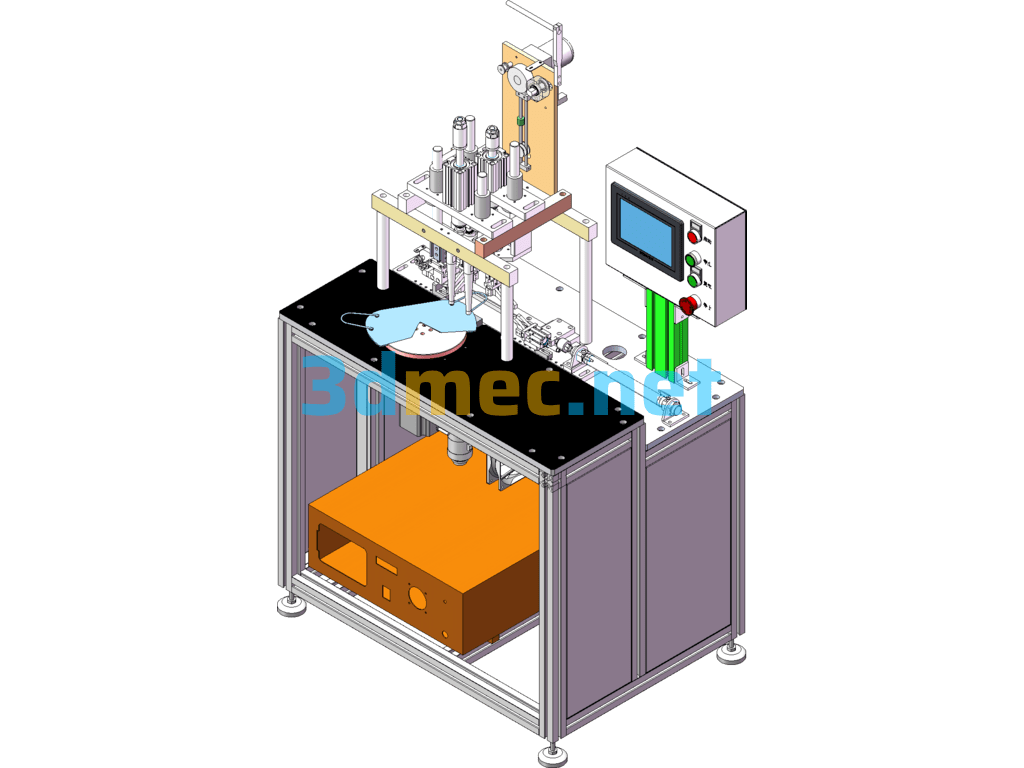 N95 Semi-Automatic Rotary Welding Machine 3D+2D+BOM Table - 3D Model SolidWorks Free Download