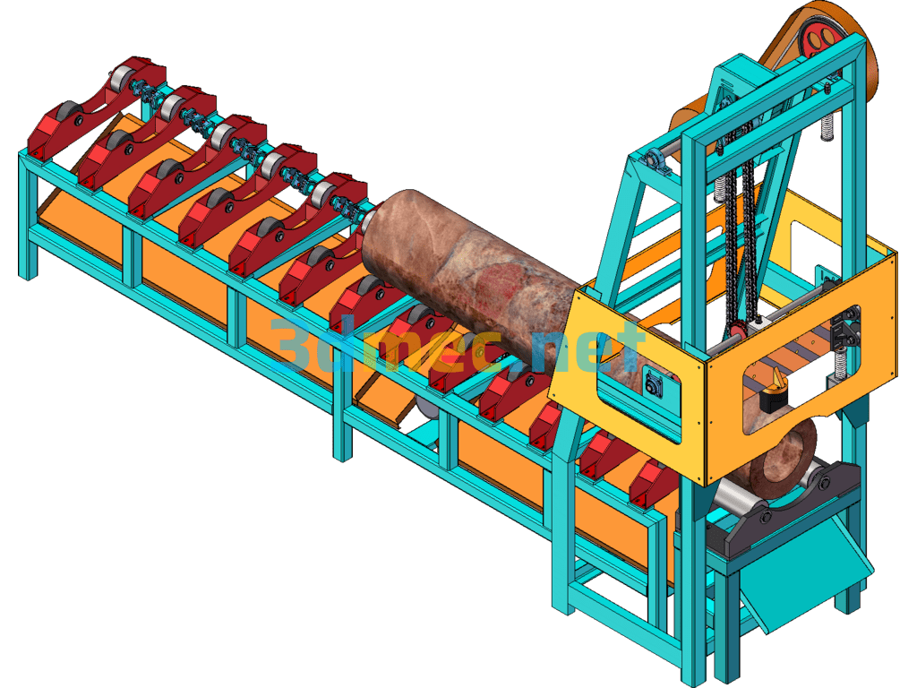 Telephone Pole Crushing Production Line (Telephone Pole Rammer Machine) - 3D Model SolidWorks Free Download