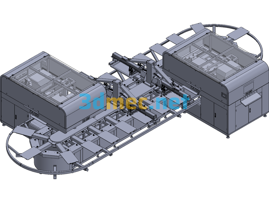 24-Bit Oval Printing Machine Drawing - 3D Model Exported Free Download