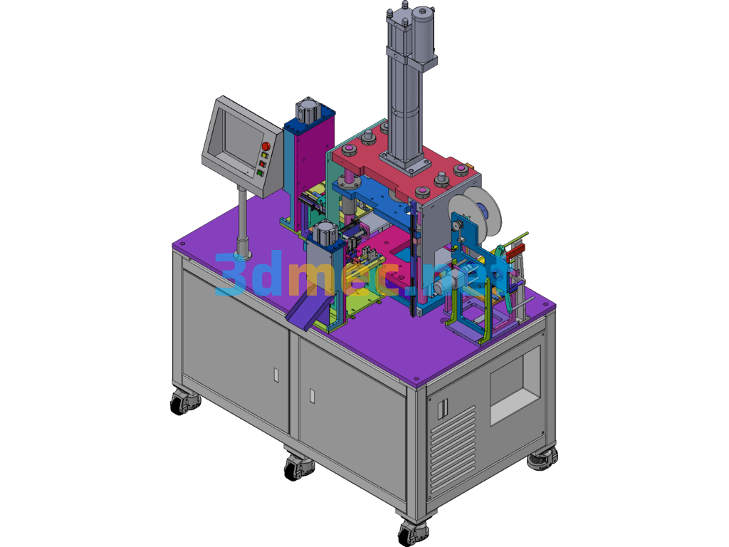 Equipped With Die Cutting Machine - 3D Model Exported Free Download