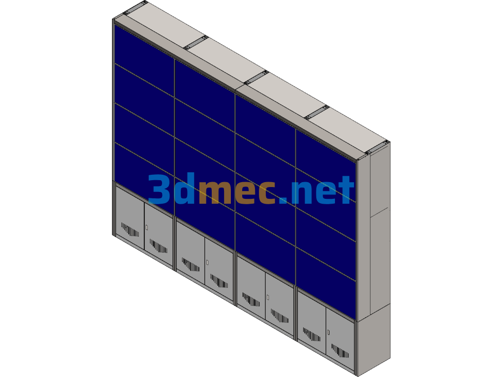 Spliced Electric Wall Rack - 3D Model SolidWorks Free Download