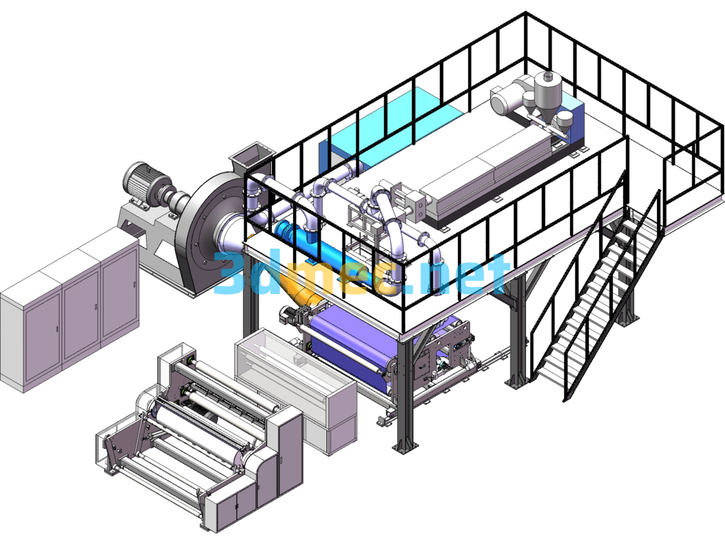 1600 Meltblown Cloth Production Line Full Set Of Drawings, 1.6 Meter Large Meltblown Machine - 3D Model SolidWorks AutoCAD-ZWCAD Free Download