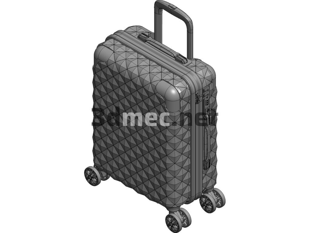 Fashion Diamond Trolley Case - 3D Model SolidWorks Free Download