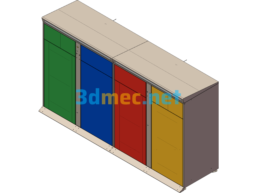 Practical Garbage Classification And Recycling Cabinet - 3D Model SolidWorks Free Download