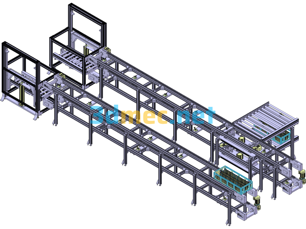 Double-Layer Reflux Double-Speed Chain Assembly Line - 3D Model SolidWorks Free Download