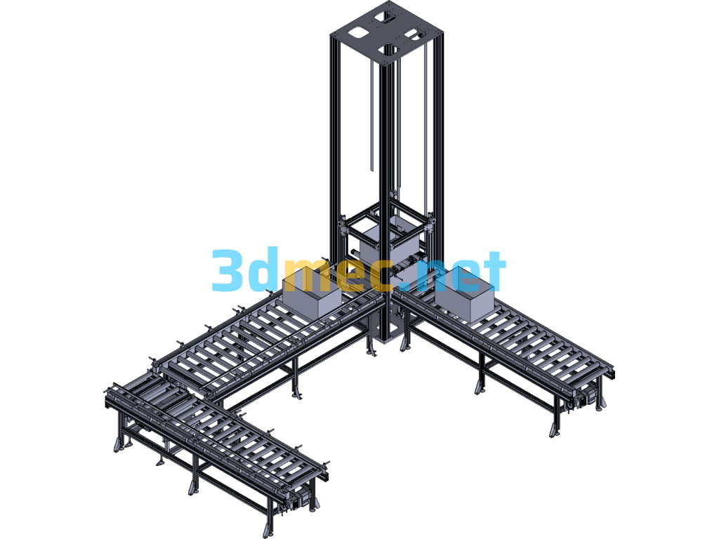 Logistics Warehouse Lift + Lifting And Transplanting Mechanism - 3D Model Exported Free Download