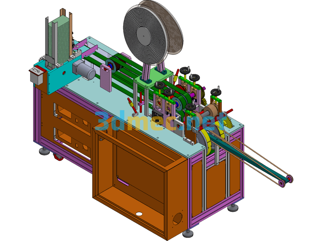 Flat Bandage Mask Machine Drawing Bandage Masks Have Been Mass-Produced - 3D Model SolidWorks Free Download