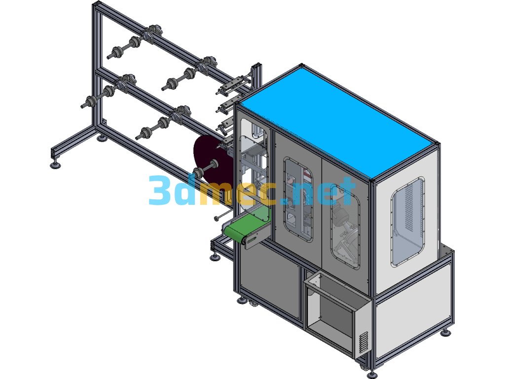 Cup-Shaped Mask Machine Front Section, Three-Dimensional Mask Making Machine (Improved Version) - 3D Model SolidWorks AutoCAD-ZWCAD Free Download