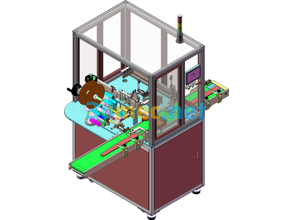 Lithium Battery U-Shaped Protective Film Machine 3D Drawing + Engineering Drawing + BOM List - 3D Model SolidWorks Free Download