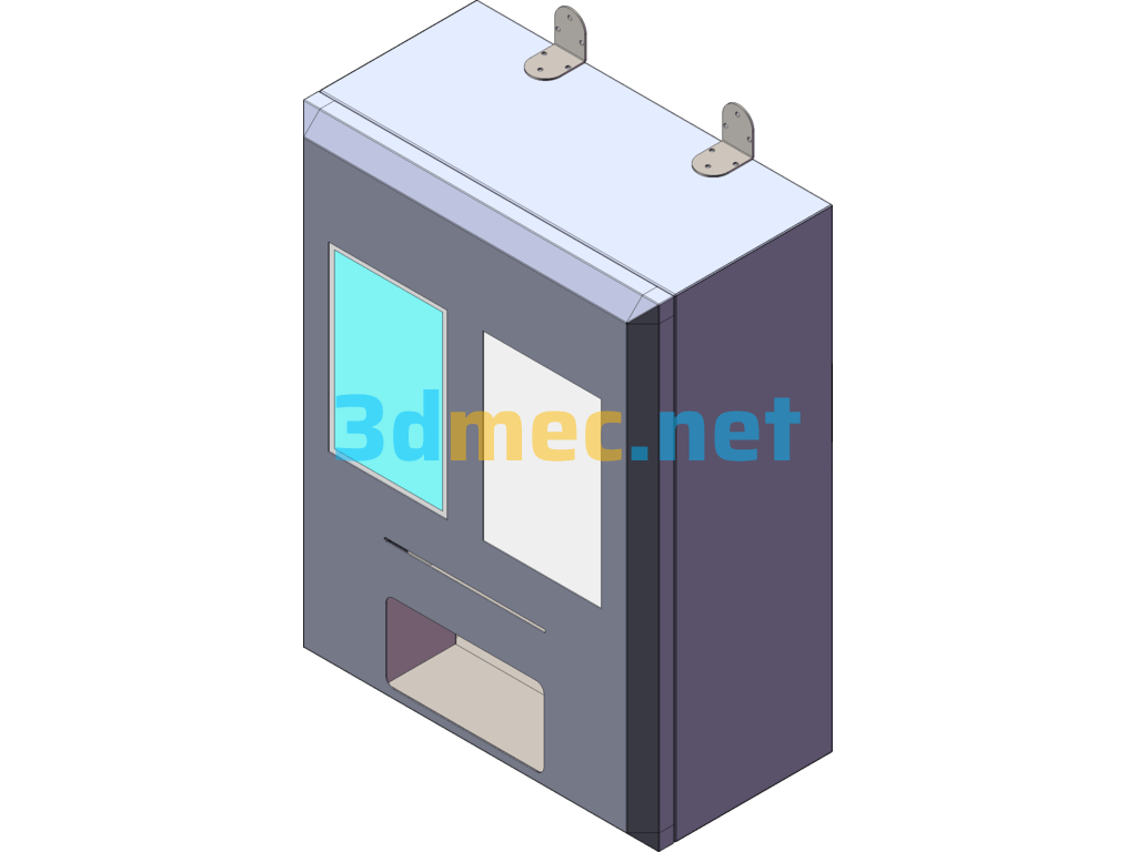 Wall-Mounted Scratch Lottery Machine - 3D Model SolidWorks Free Download