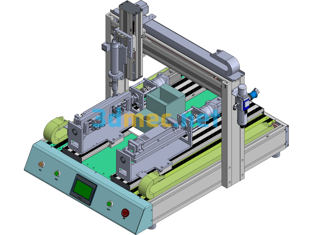 Double Station Screw Machine - 3D Model SolidWorks Free Download