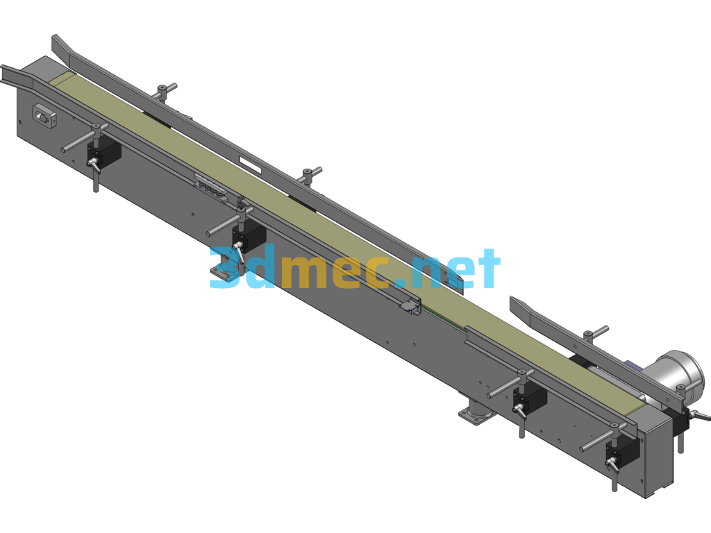 Plate Chain Conveyor Belt 3D + Engineering Drawing + BOM List - 3D Model SolidWorks Free Download