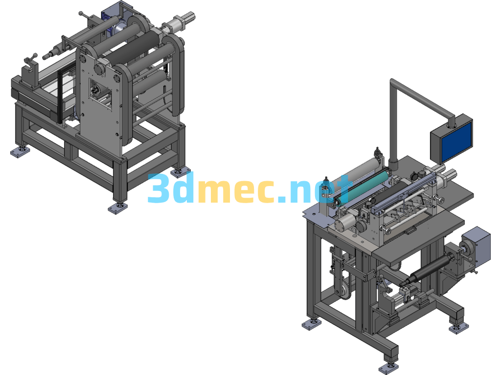 A Coating Machine Head And Tail - 3D Model SolidWorks Free Download